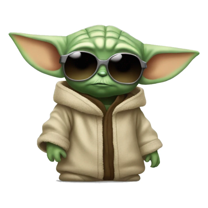 Baby Yoda wearing sunglasses sticker