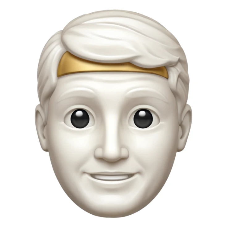 Marble style statue of man head happy full white sticker