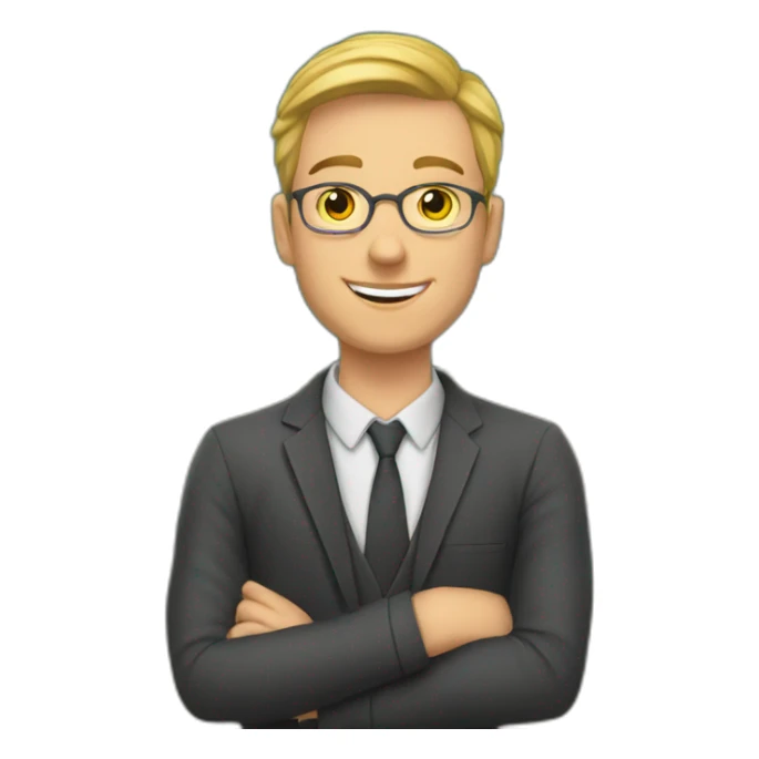 Young white male teacher in front of a blackboard sticker