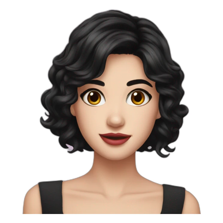 violetta beautiful girl black hair sticker