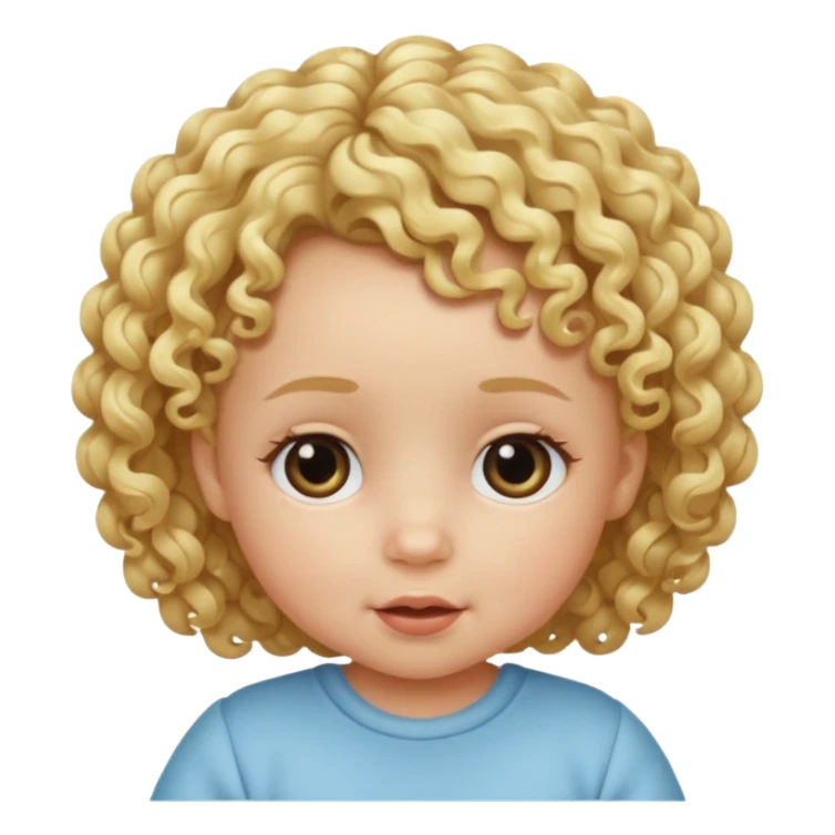 curly blonde hair baby sticker