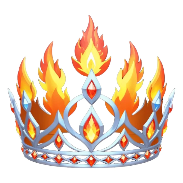 fantasy magic tiara of fire and ash low poly sticker