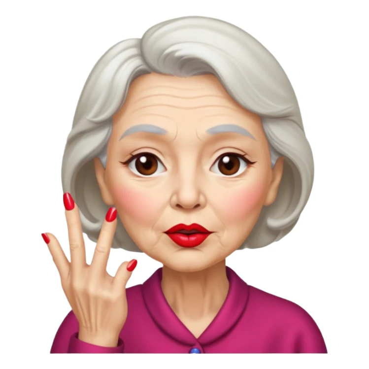 old woman blowing a kiss sticker