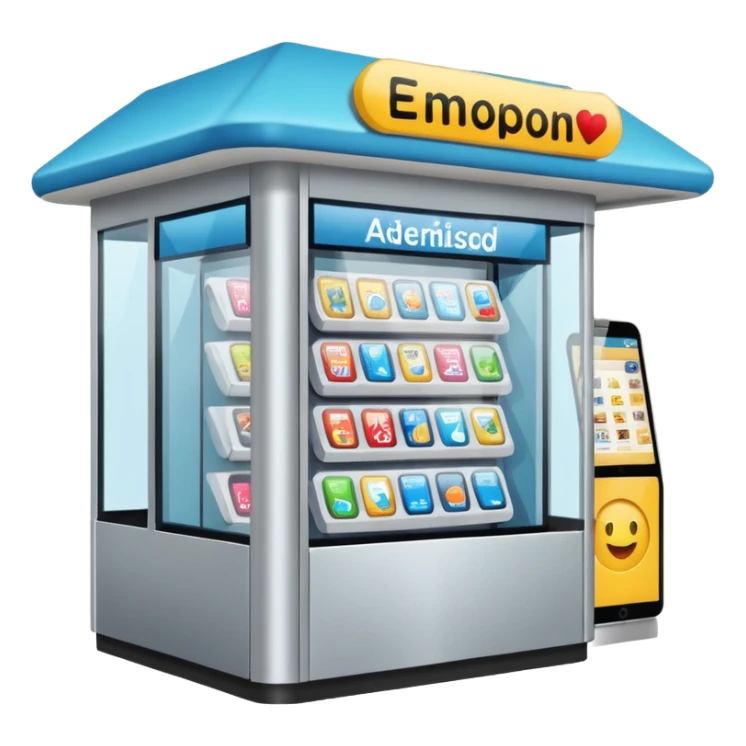 kiosk in a shopping center sticker