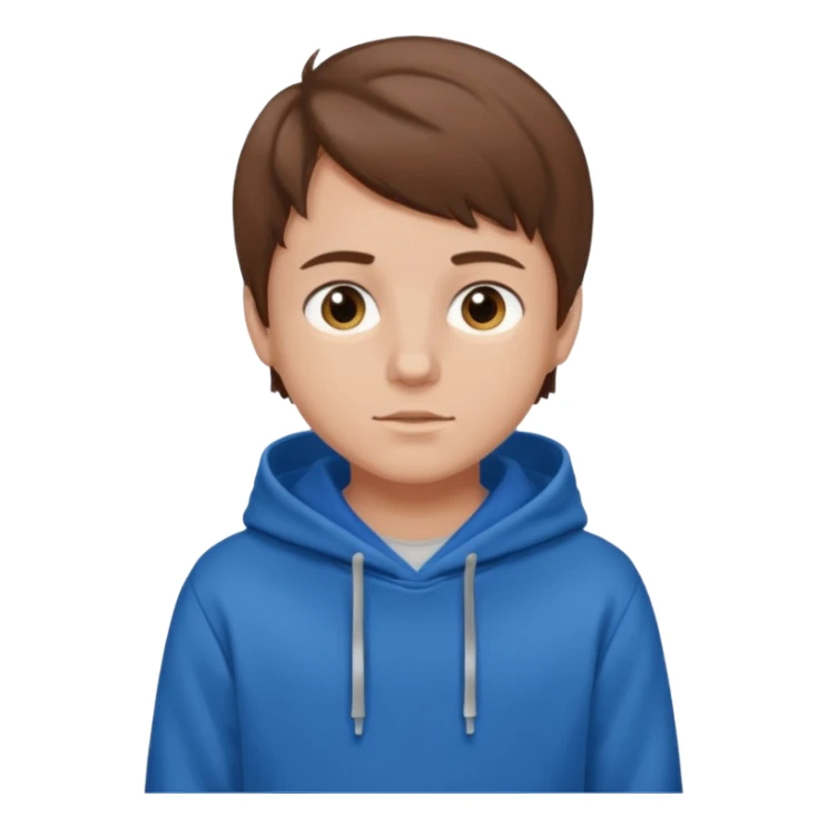 make a boy with brown hair and a blue hoodie sticker