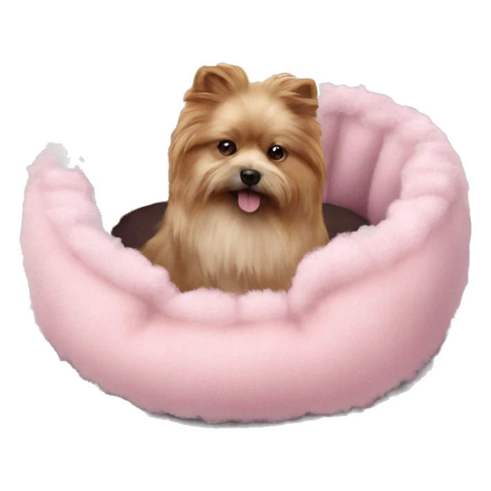 Pet bed fluffy realistic pink sticker