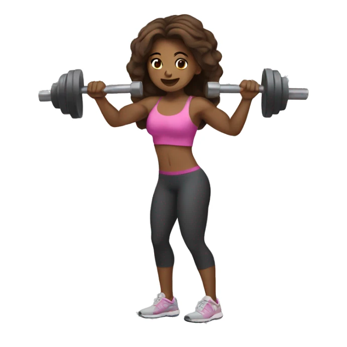 girl working out brown hair lifting weights sticker