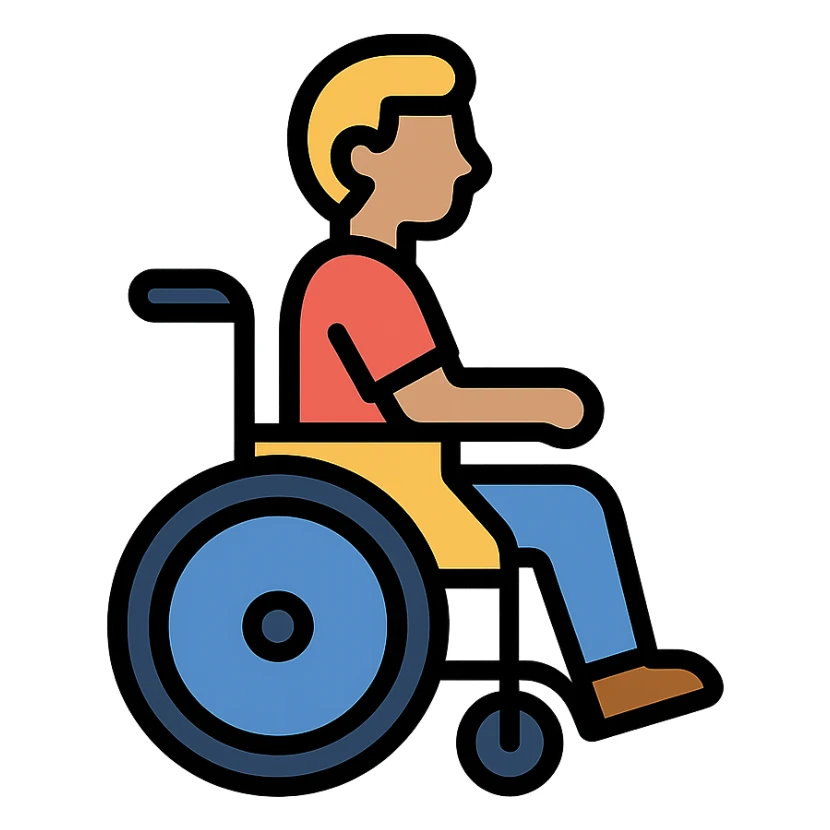 man with a physical disability, such as a wheelchair user sticker