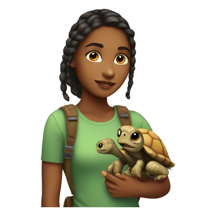 girl with tortise sticker