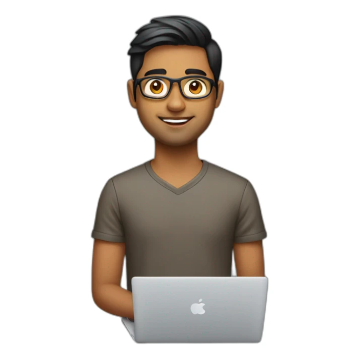 A 23 year old Indian product designer with macbook sticker