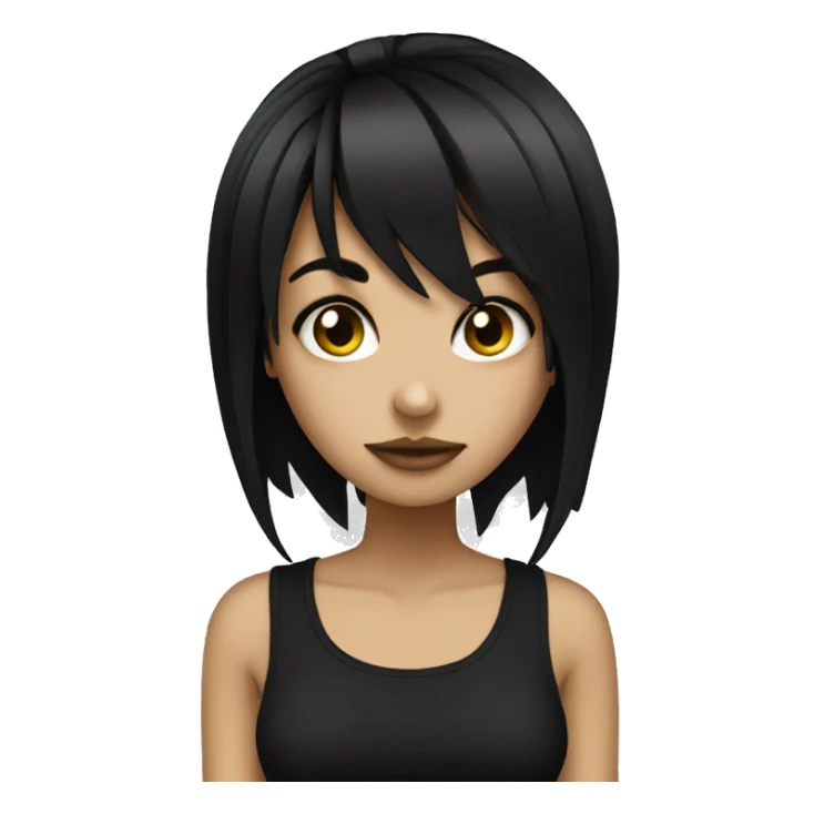 black hair emo girl sticker