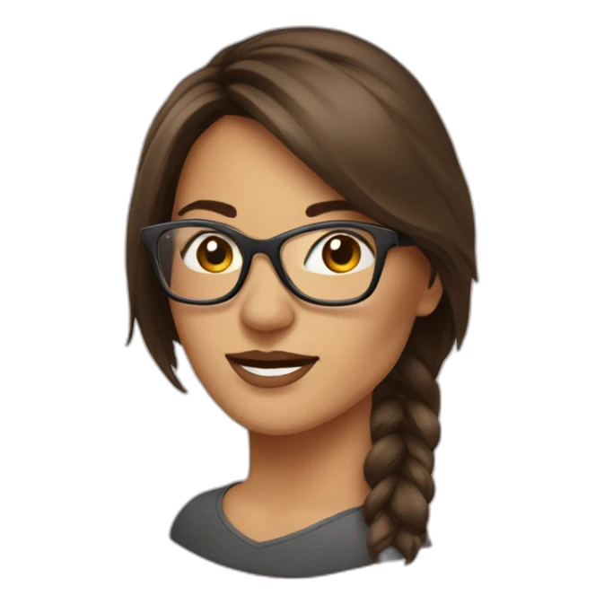 Femme BRUNE avec lunettes sticker