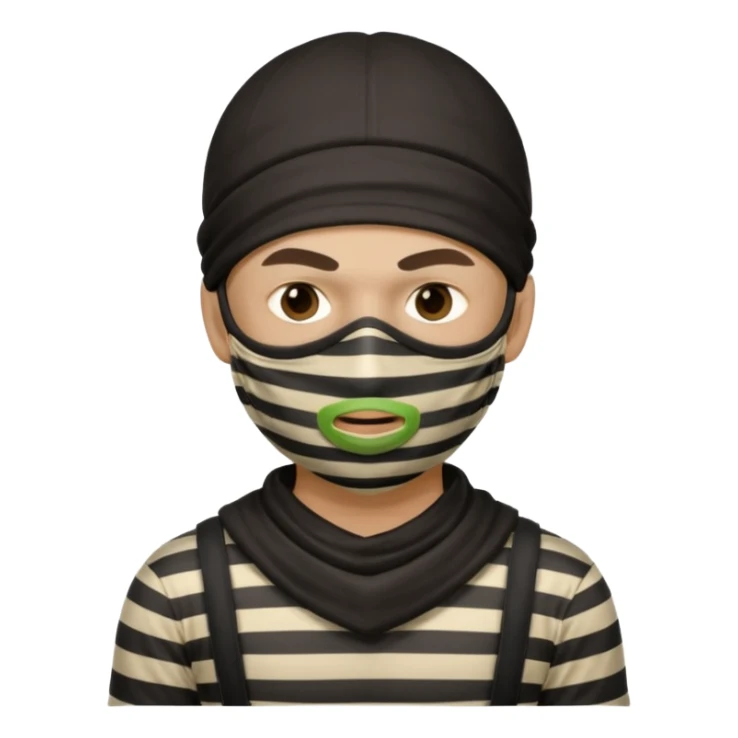 thief, with stripped shirt, facemask, thief mask. sticker