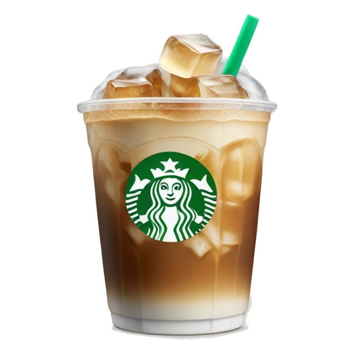 Starbuck ice coffee with ice cubes sticker