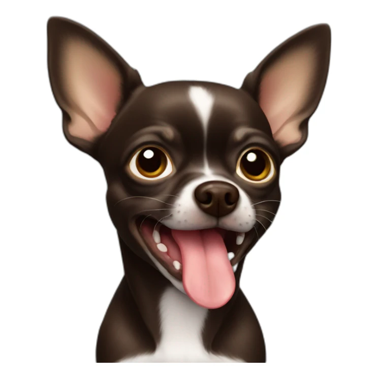 Dark brown chihuahua licking  sticker