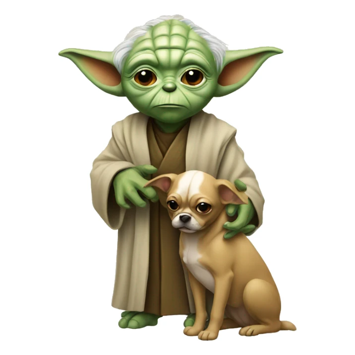yoda with dog  sticker