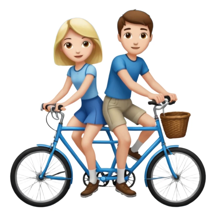 Girl and guy riding a bicycle sticker