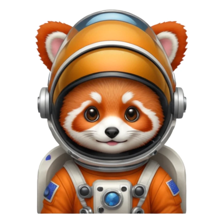 baby cute red panda in astronaut helmet sticker