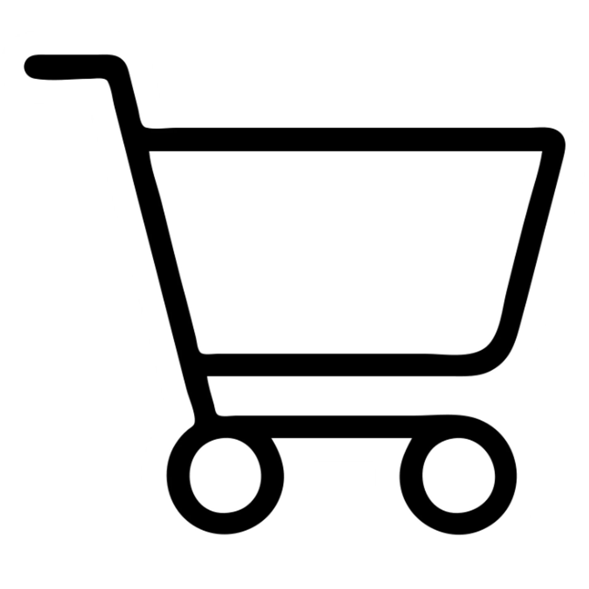 minimalist logo of a shopping cart sticker