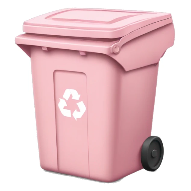large realistic pastel pink recycle bin with lid closed sticker