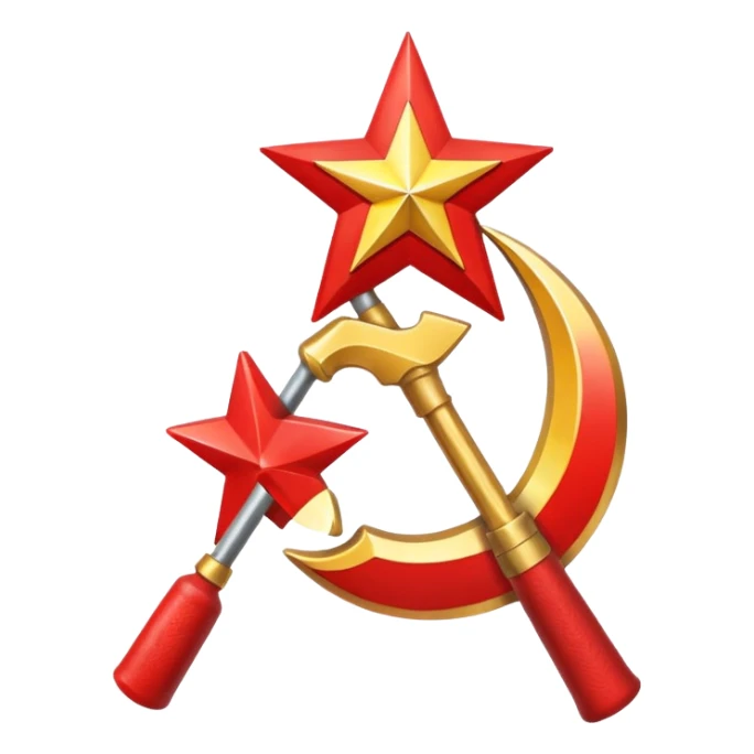 Soviet Union flag, vibrant red background, gold hammer and sickle and star, no text sticker