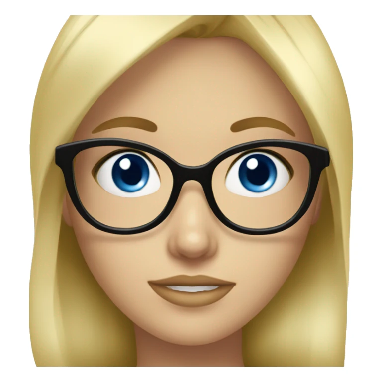 blonde girl blue eyes with glasses indoors sticker