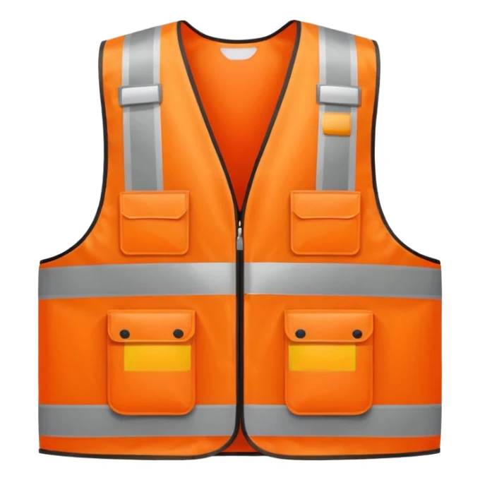 orange safety vest, bold and expressive, emoji style sticker