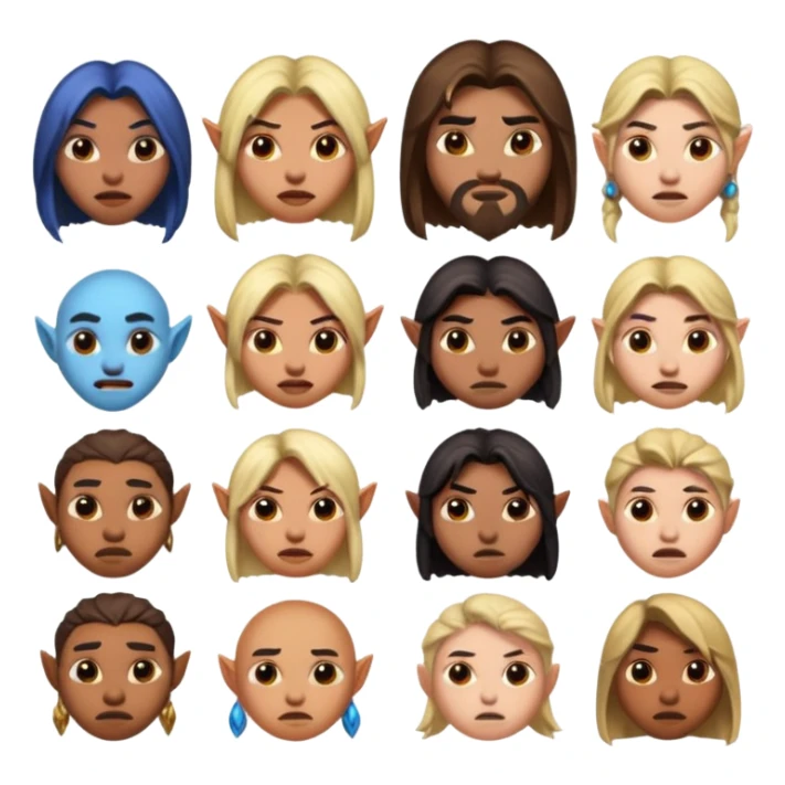 Characters from world of warcraft in different emotion sticker