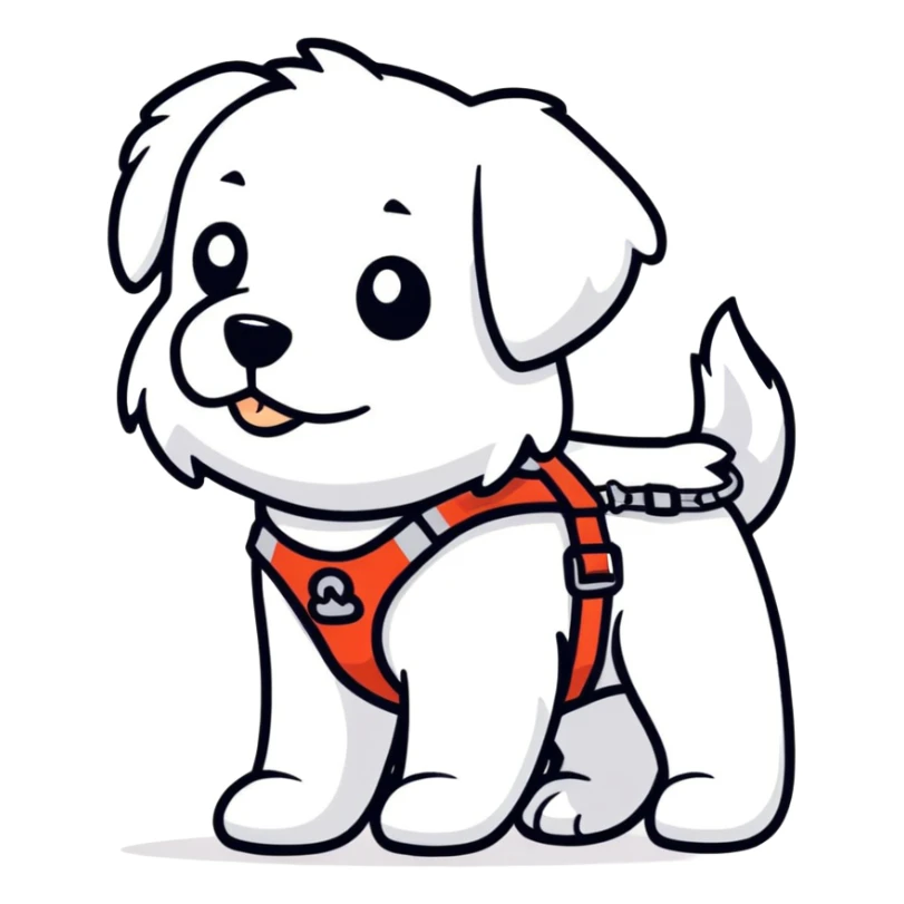 Maltese dog guiding a blind person  sticker