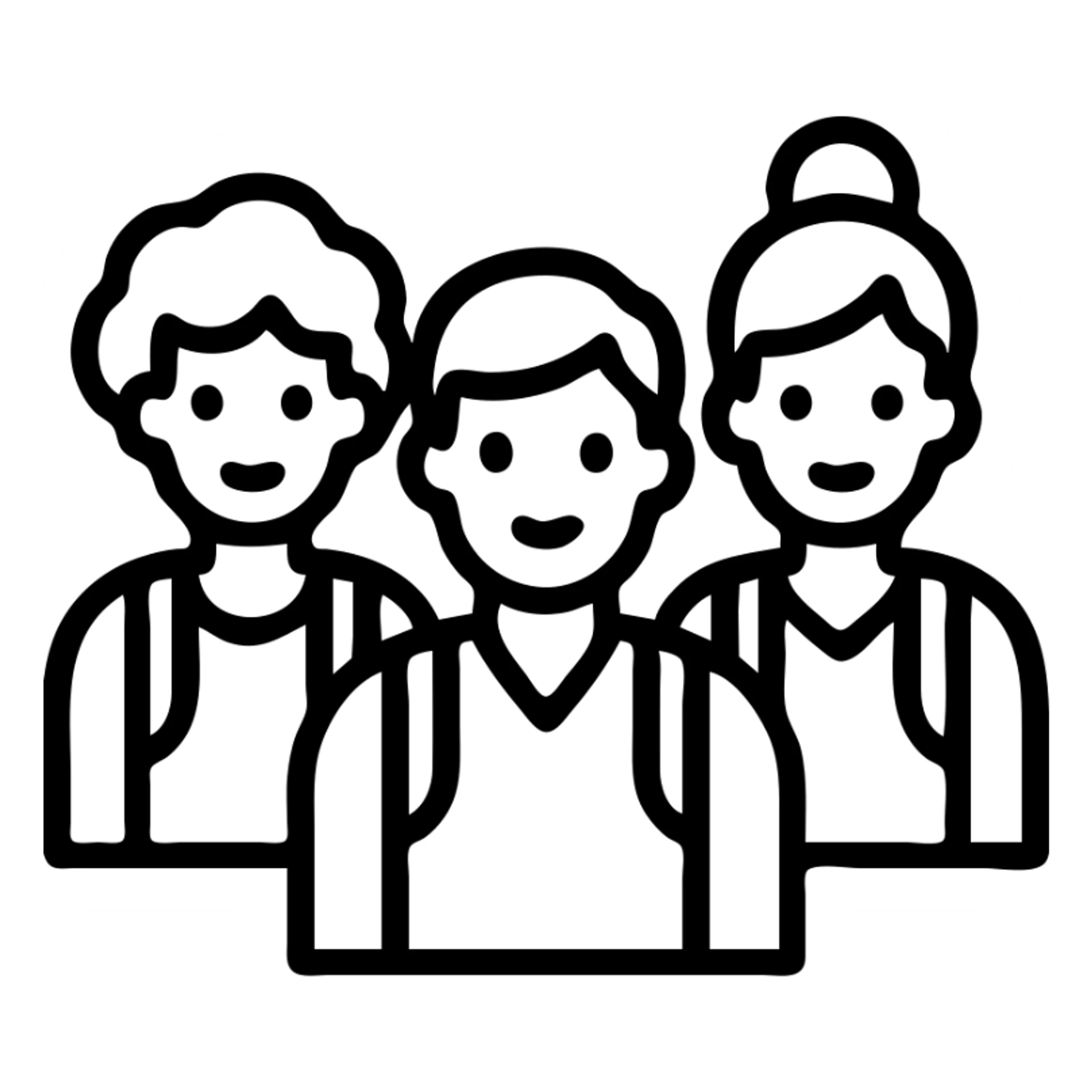 group of diverse students, modern look, thin black outlining, green gold and white color scheme, rounded shapes, simple design sticker