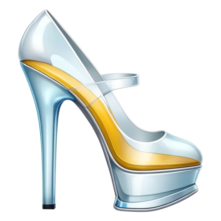 ultra realistic pair of platform glass heels sticker