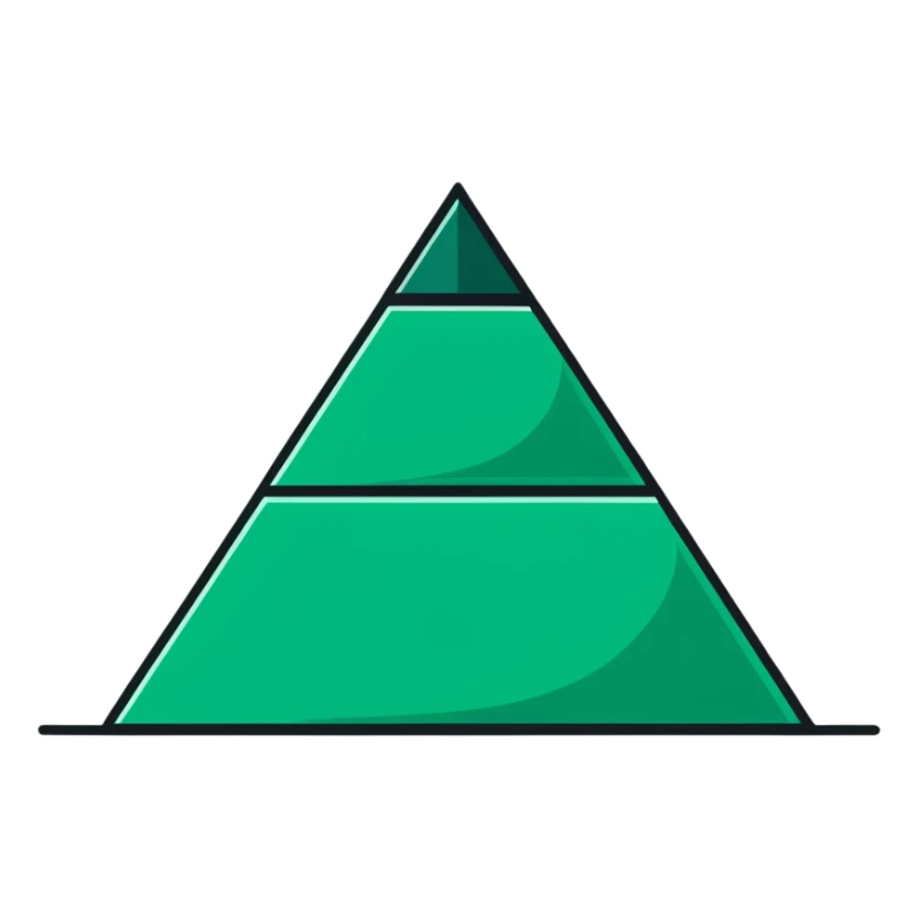 Geometric Maya style pyramid - inbox overflow, strictly white and deep dark green only, angular sharp lines sticker
