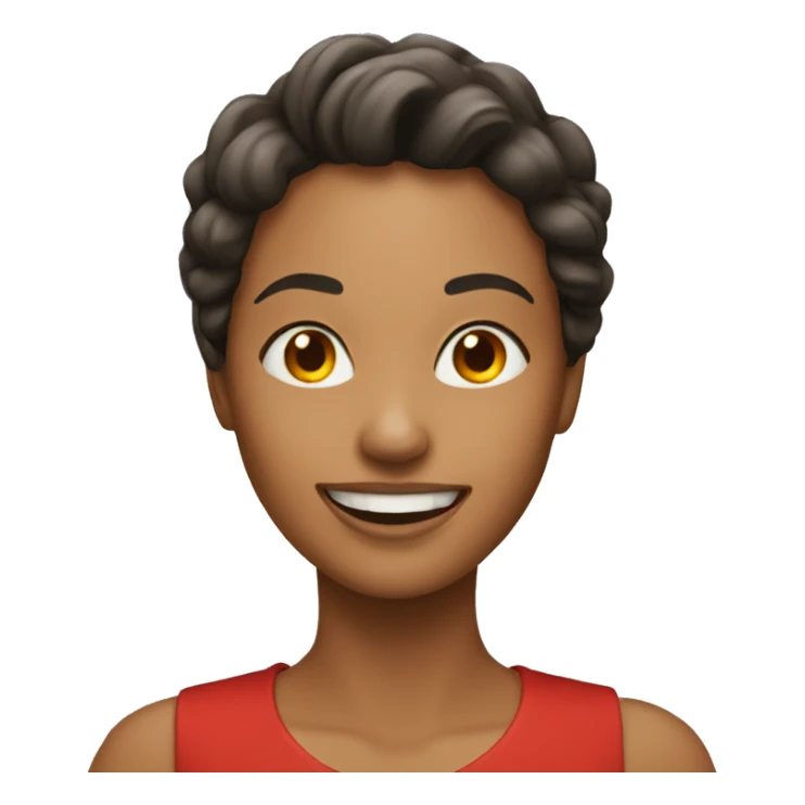Woman with the red heat smiling  sticker