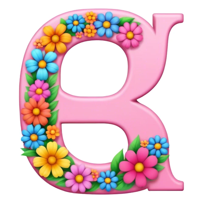 Pink letter G with flowers  sticker