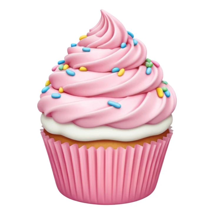 pastel pink cupcake with a swirl of frosting sticker