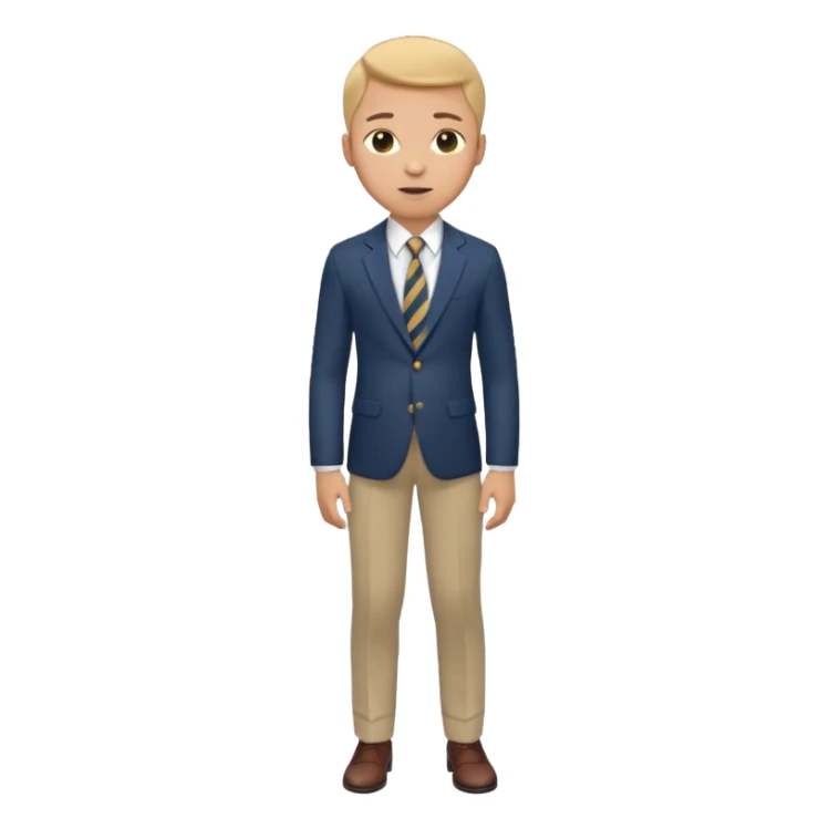 Young man, tailored trousers, a crisp button-down shirt, a blazer, and tie

 sticker