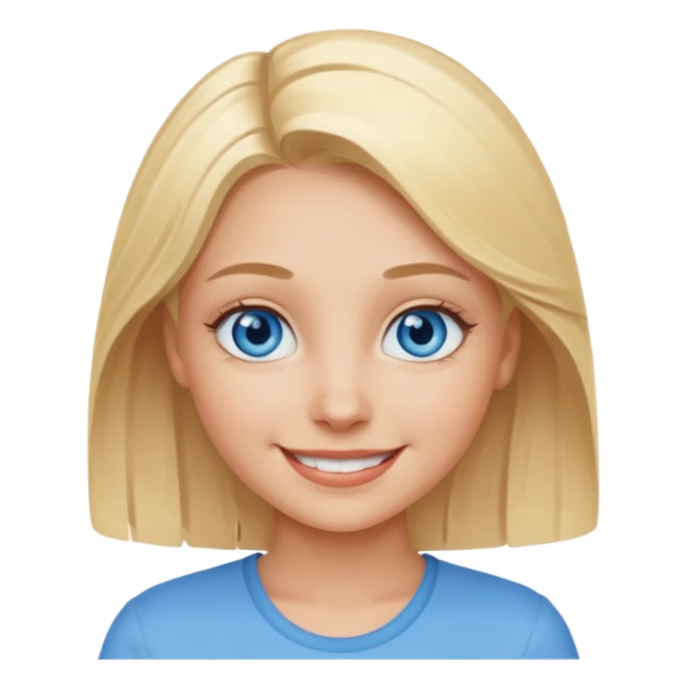 smiling blonde girl with blue eyes sticker