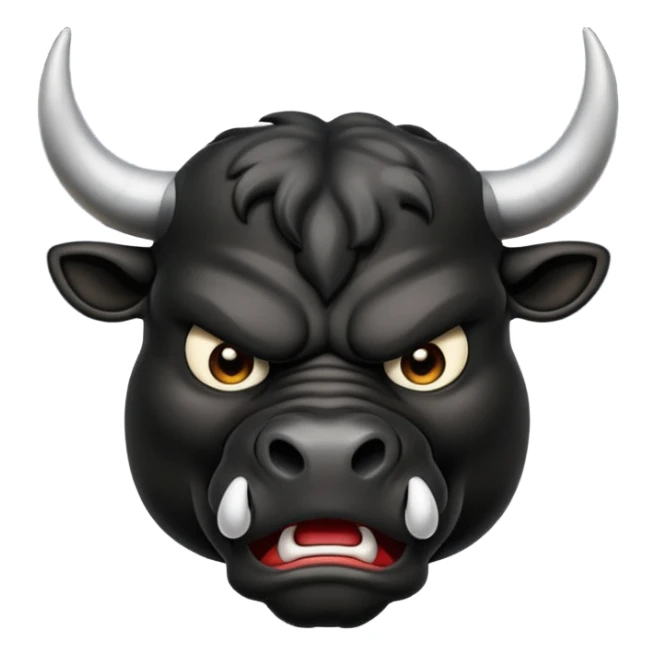 Emoji angry powerful black bull steaming from nose sticker