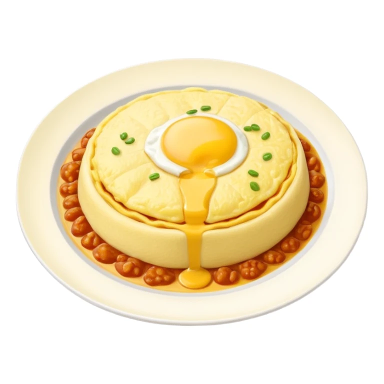 Tasty omurice dish on a big plate (no tomatoes)   sticker