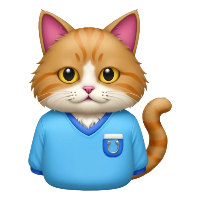 Weird cat wearing skibidi toilet shirt sticker