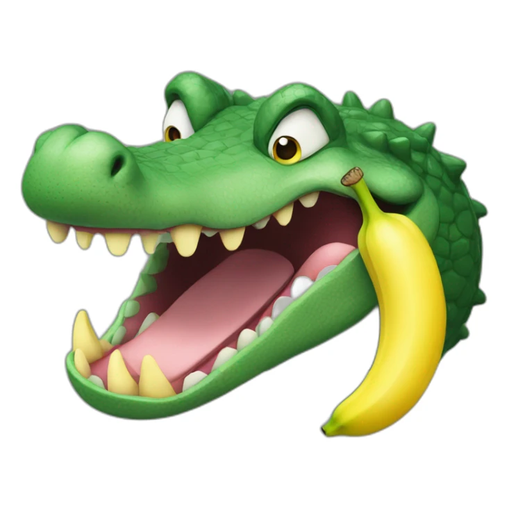 crocodile with banana in his mouth sticker