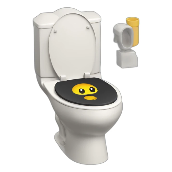 toilet with umbreon head atop isometric sticker