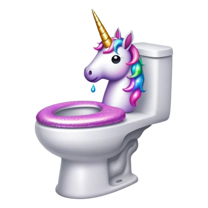 Unicorn poop in the toilet sticker