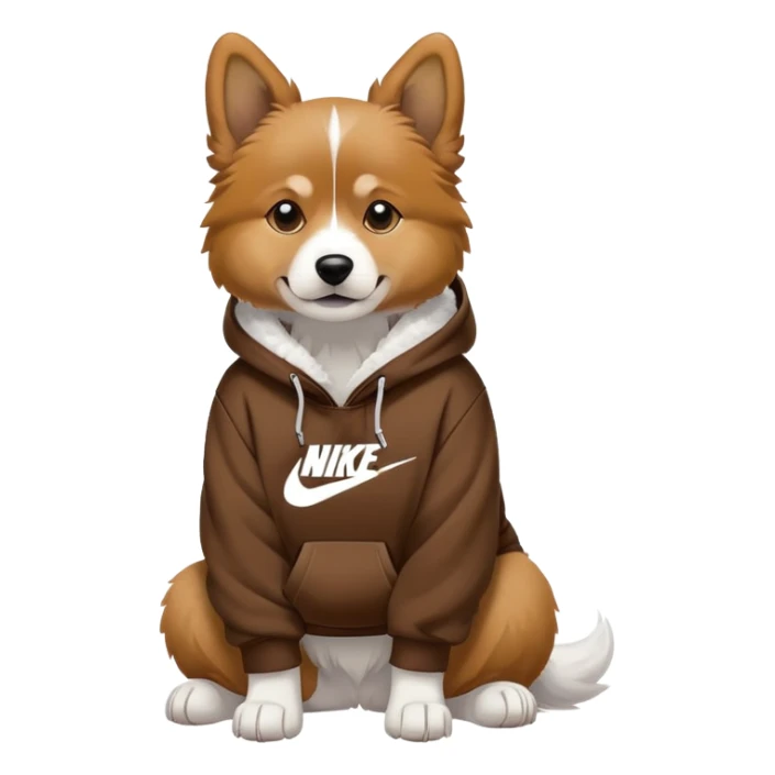 Dog wearing Nike hoodie sticker