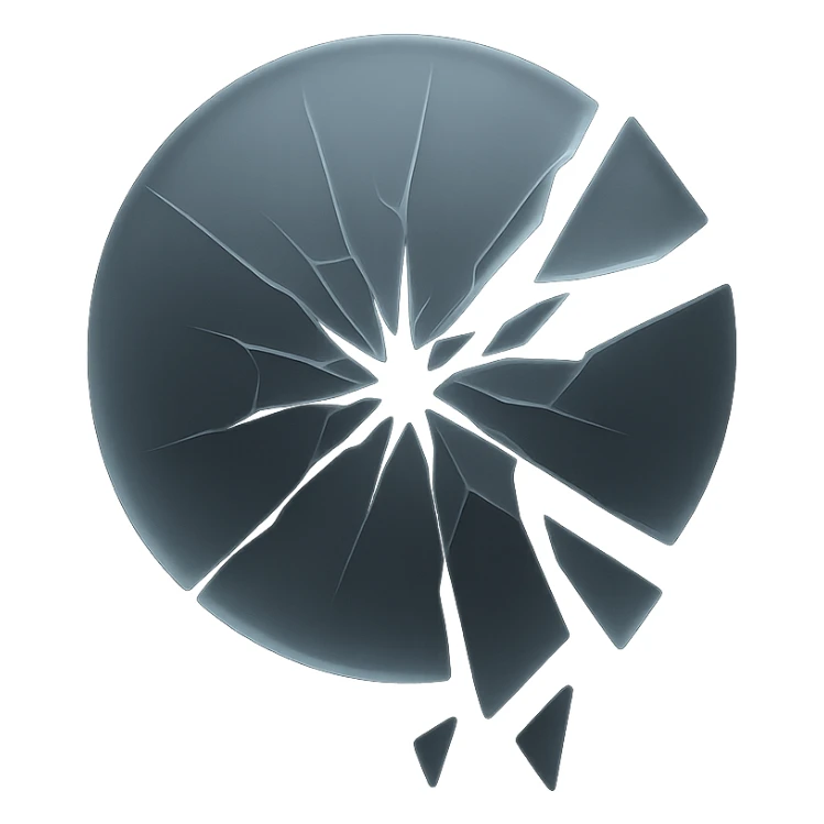 trauma visualized as shattered glass in matte glass style sticker