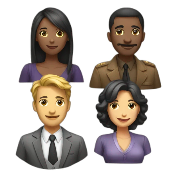 2 men and 2 women playing alias sticker