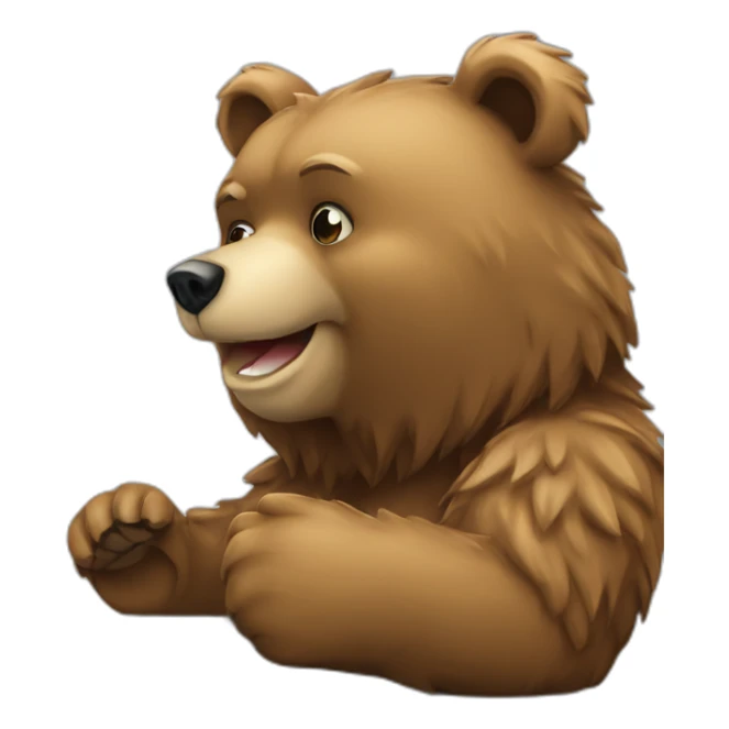 bear chain on screen of laptop sticker