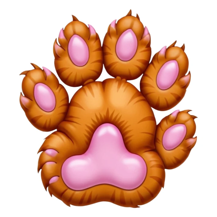 Furry Cat paw with six toes sticker