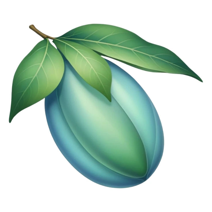 floating cocoon leaf, soft curves, subtle glow, green-blue hues, earth undertones sticker