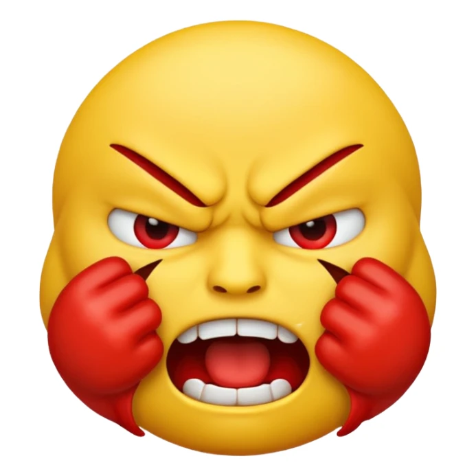 yellow emoji choking himself out in anger sticker